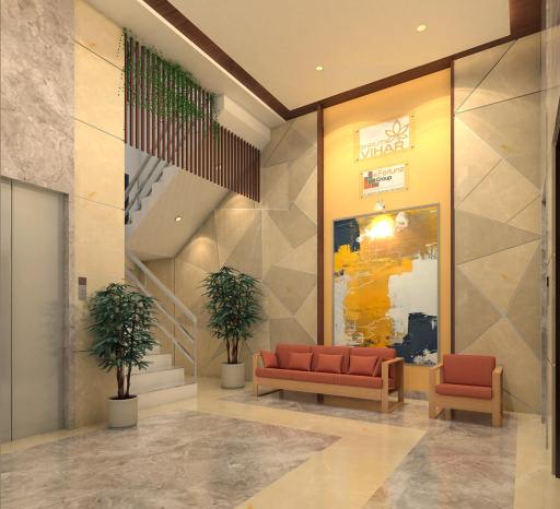 lobby area of Shrutivihar by SK Fortune group
